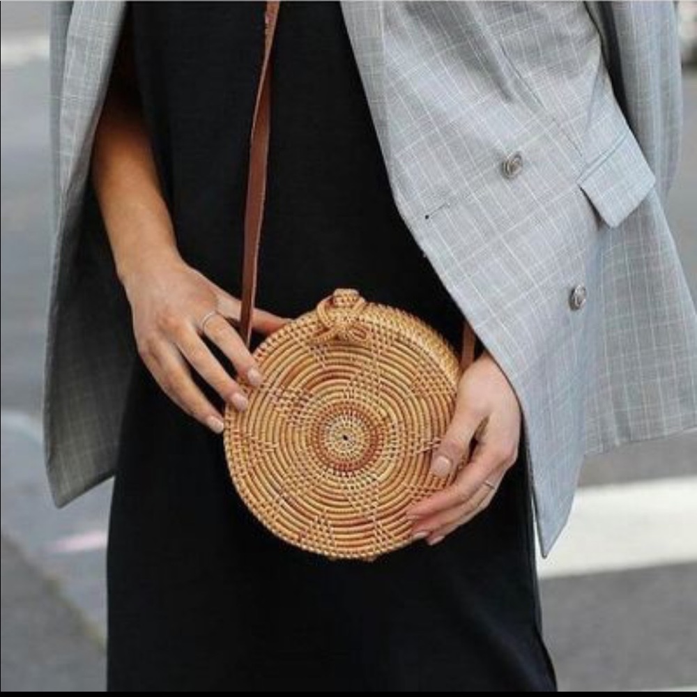 Rattan circle bag.